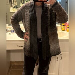 Woolrich Boucle Wool Blend Open Front Sweater Large